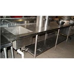 Stainless Prep Counter W/Sink