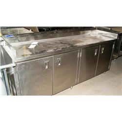 Stainless Prep Counter With Storage Cabinets