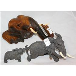 Lot of 3 Decorative Elephants