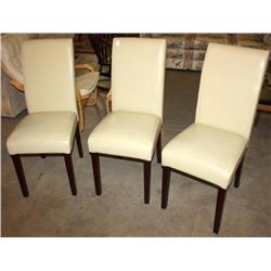 3 White High Back Chairs