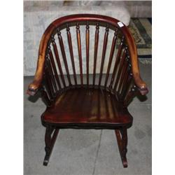 Antique Cherrywood Oak Rocker