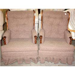 Wood and Fabric Rocking Chair