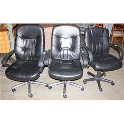 3 Black office Chairs