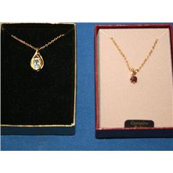 14kt Gold Vermeil AAA Burmese Ruby & Blue Topaz Ne