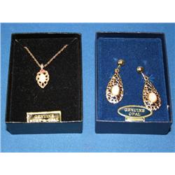 14kt Gold Vermeil AAA Australian Opal Necklace & E