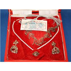 Red Box With Necklace, Ring & Ear Rings