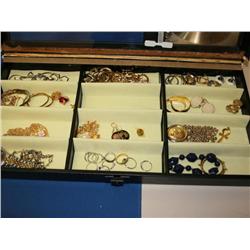 Sectioned Tray Of Costume Jewelry