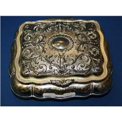 Silver Plated Jewelry Box With Costume Jewelry