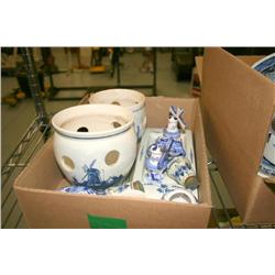Box Lot OF Twelve Blue/white Delft Collectibles