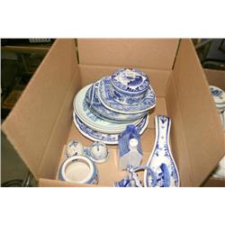 Box Lot of 12 Blue/white Delft Collectibles