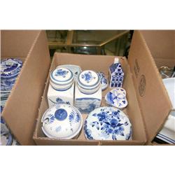 Box Lot OF Eight  Blue/white Delft Collectibles