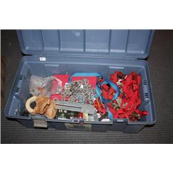 Large Tote Of Tools & Cargo Straps
