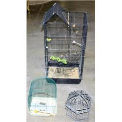 Lot of 3 Bird Cages