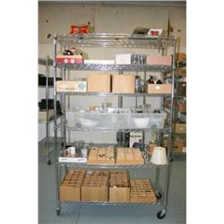 Rack Lot Of Miscellaneous Kitchen Supply