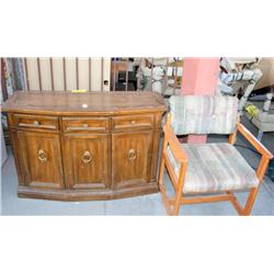 VINTAGE T.V STAND WITH CHAIR