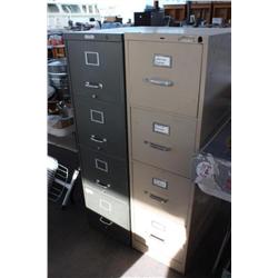 Set of 2 4 Drawer Metal Filling Cabinets