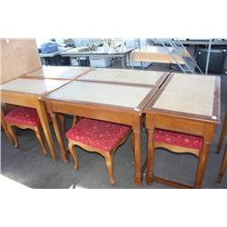 Lot Of 5 Marble Top Tables With Benches