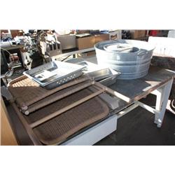 Metal table, Tubs, Out Door Chairs