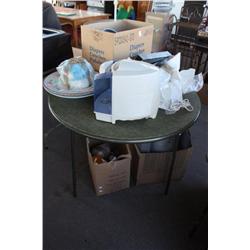 Round Folding Table With House Wares