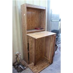 Wood Desk & Bookshelf