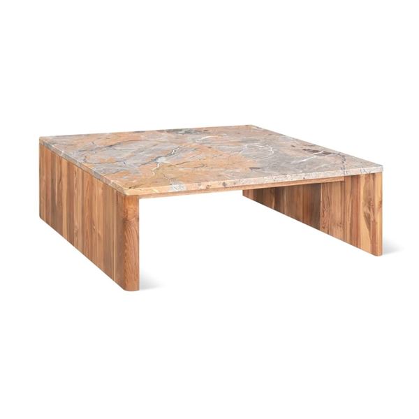 Sunday's - Form Lavante Marble Coffee Table, Teak - R.V. $1,590 (COF-JD-003-012-0)