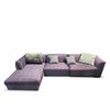 Image 1 : Modern Textured Plum 3-pcs Modular Left Sofa with Accent Cushions - approx. 140" x 70" D (Chaise Dep