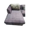Image 2 : Modern Textured Plum 3-pcs Modular Left Sofa with Accent Cushions - approx. 140" x 70" D (Chaise Dep