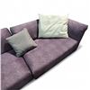 Image 3 : Modern Textured Plum 3-pcs Modular Left Sofa with Accent Cushions - approx. 140" x 70" D (Chaise Dep