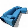 Image 1 : Ark Interiors Lisbona Blue Sectional Bed Dienne - R.V. $8,900, 110" x 42" x 34" (New - No Box)