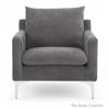 Image 1 : Moe's Home Collection Paris Stationary Anthracite Fabric Accent Chair - R.V. $1,050 (Back Cushion is