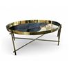 Image 1 : Genesis Round Mirror Metal Stainless Steel Coffee Table - 70" x 70" x 30"