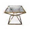 Image 1 : Ark Interior Fiorella End Table Stainless Steel Gold Brass Plated - R.V. $450, 60" x 60" x 60" (ET-1