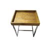 Image 1 : Ark Interior Dora End Table Stainless Steel & Wooden Top -. R.V. $399, 55 " x 40" x 56" (ET-1138P)