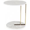 Image 2 : Ark Interior Lia Round Marble Top Brass Gold Side Table - R.V. $699; 50" x 50" x 56" (ET1206-D)