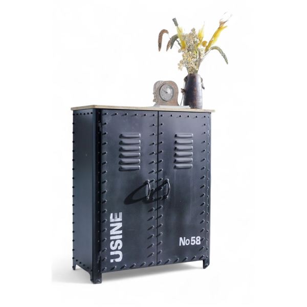 Nach Country Home - Iron Sideboard With Mango Wooden Top. R.V. $1,490 (New in Open Box)