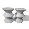 Image 1 : Pair of LH Home Concrete Inverted White Side Tables - Total R.V. $540 (Some Damages)