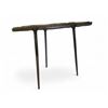 Image 2 : Woodgrain Decor Gold Metal Side Table - Approx. R.V. $250 (25 " x 27" x 20")