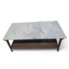 Image 1 : Reeve Mid-Century Style Rectangular Marble Top Coffee Table - Approx. R.V. $599 (47" L  x 23 1/2"D  