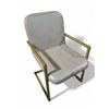 Image 1 : Article Alchemy Faux Leather Taupe Gold Dining Chair - R.V. $250