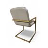 Image 2 : Article Alchemy Faux Leather Taupe Gold Dining Chair - R.V. $250