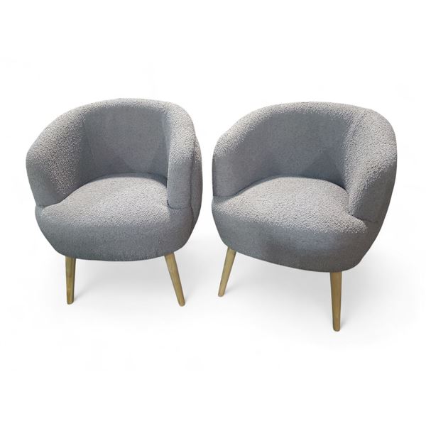 Pair of Studio Ellis Grey Upholstered Dining Chairs - R.V. $599 each, Total Value $1,200