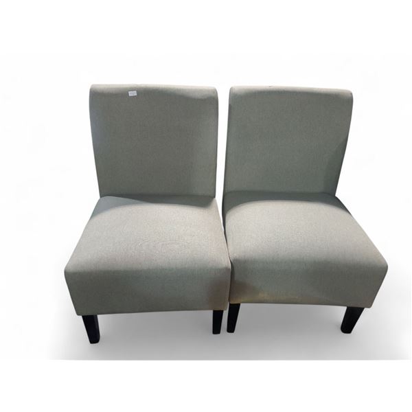 Pair of Grey Upholstered Accent Chairs - Approx. Total R.V. $200