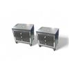 Image 1 : Titanic Furniture - Pair of Black Mirrored Nightstands Diamond Pattern, Approx. R.V. $369 each, Tota