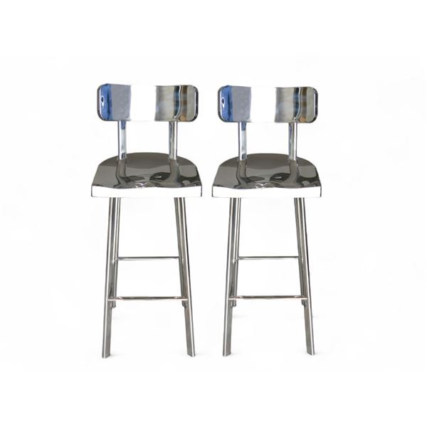 Ark Interior Set of 2 Bohemian Black Counterstool w/ Back Seat - R.V. $699, Total $1,400