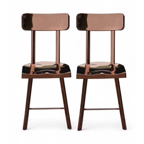 Ark Interior Set of 2 Bohemian Rose Gold Chairs - R.V. $699, Total Value $1,400