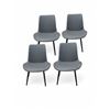 Image 1 : Divani Home & Living - Group of 4 Cora Slate Faux Gray Leather Dining Chairs. Total Approx. $799 (To