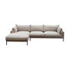 Image 1 : Cream Sectional Chaise Sofa with Removable Covers (Black Cushion Not Included)