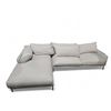 Image 2 : Cream Sectional Chaise Sofa with Removable Covers (Black Cushion Not Included)