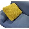 Image 2 : Contemporary Blue Fabric 3-Seater Sofa with Accent Cushions
