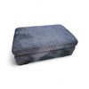 Image 1 : Contemporary Blue Upholstered Ottoman - H16" x W42" x D27"
